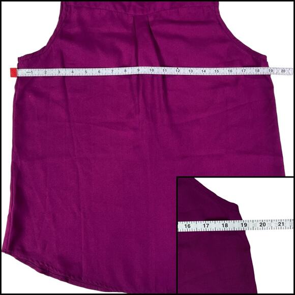 Mileage Partial Zip Up Sleeveless Chiffon Tank Top Bundle Size L Orange Purple - Picture 8 of 15